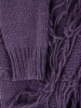 Elegancki sweter damski rozpinany w kolorze fioletowym – luźny fason z modnymi frędzlami 40461