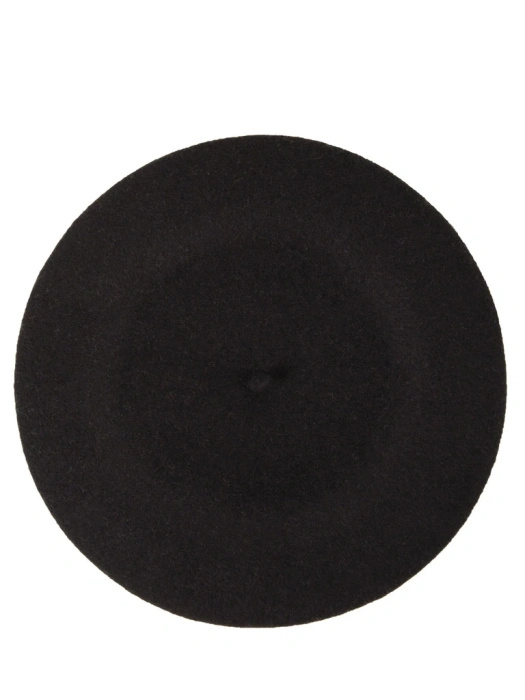 Klasyczny czarny beret damski z wełny merynosa – elegancki fason z antenką w stylu francuskim 40874