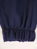 Granatowe spodnie damskie na gumce – dopasowany krój z wiązaniem i ściągaczami 34176