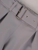 Eleganckie szare spodnie damskie o prostym kroju – wygodna gumka w pasie i stylowy pasek 25854