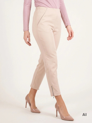 Piaskowe rybaczki rurki plus size 7/8 – z wygodną gumką, wysmuklające nogi 35351