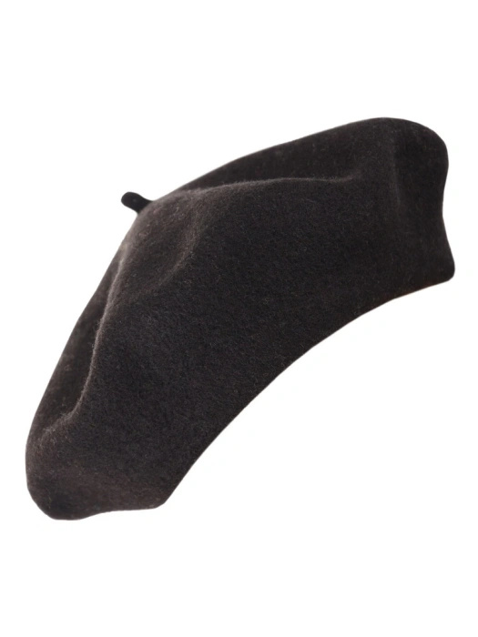 Klasyczny czarny beret damski z wełny merynosa – elegancki fason z antenką w stylu francuskim 40874