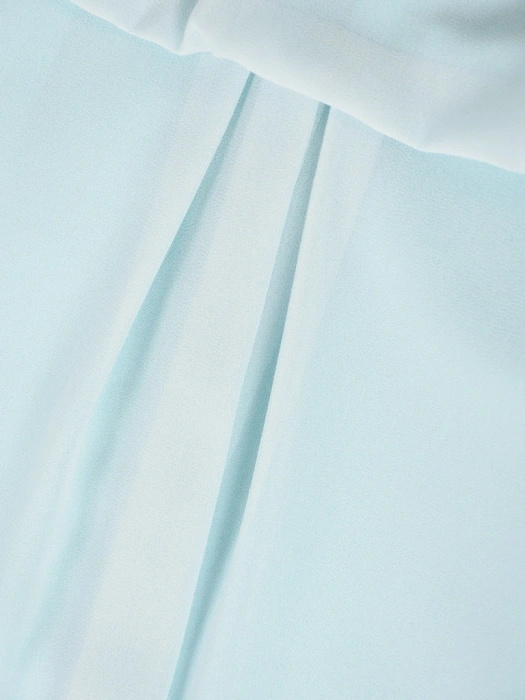 Elegancka sukienka rozkloszowana maxi w odcieniu mięty – wysmuklający dekolt w łódkę i rękaw 3/4 41695