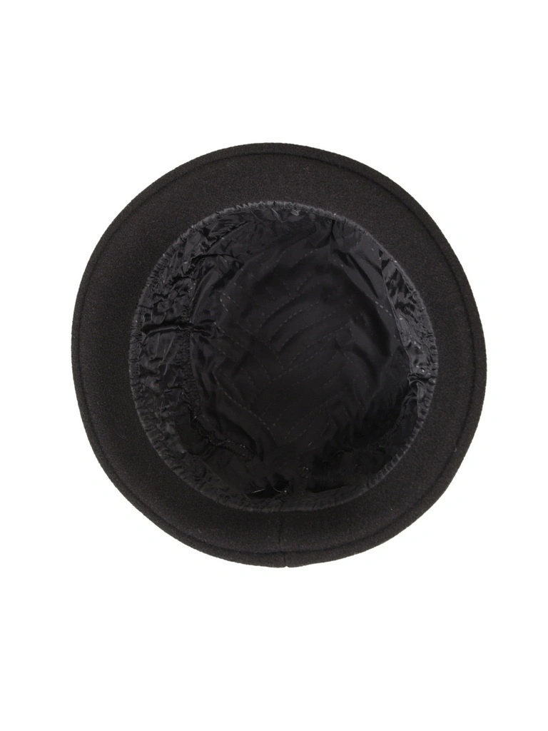 Elegancki czarny kapelusz zimowy damski cloche – ocieplany model z regulacją obwodu 42410