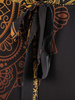 Elegancka sukienka maxi, kreacja z ozdobnymi rozcięciami na rękawach 30490