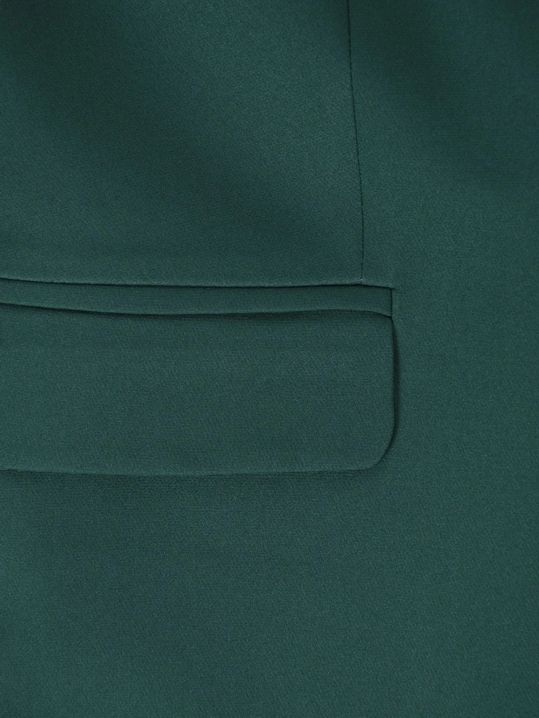 Garnitur damski butelkowa zieleń na andrzejki i wesele – prosty żakiet z cygaretkami 42504