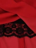 Elegancka czerwona sukienka kopertowa z kołnierzykiem – stylowy krój z wiązaniem w pasie 18595