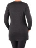 Elegancki sweter damski rozpinany w szarym odcieniu – prosty fason z dekoltem w serek na chłodne dni 40637