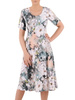 Sukienka z dzianiny, rozkloszowana kreacja w kwiaty 36083