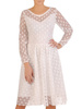 Elegancka biała sukienka z tiulu w groszki 27636