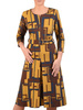 Sukienka z suwakiem na dekolcie, jesienna kreacja z paskiem 23824