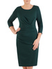 Zielona sukienka z modnymi, wyszczuplającymi zakładkami 24577