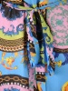 Damska sukienka maxi we wzory z długim rękawem – kopertowy fason wysmuklający sylwetkę 36142