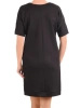 Wiskozowa czarna sukienka tuba – stylowe metalowe przelotki i maskujący krój 41265