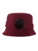 Elegancki kapelusz cloche w kolorze buraczkowym – ciepły fason z regulowanym obwodem na chłodne dni 42358