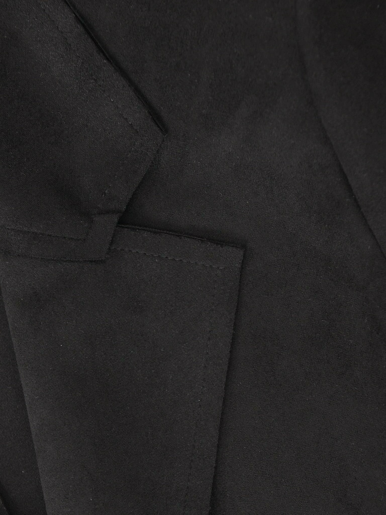 Czarny żakiet damski do sukienki i spodni – prosty fason z eleganckim kołnierzem 39842