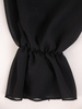 Kopertowa sukienka ze zwiewnego szyfonu, czarna kreacja z falbankami 23529