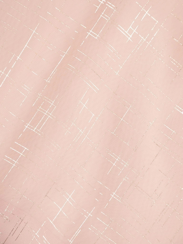 Elegancka sukienka trapezowa midi w kolorze beżowo-złotym – ozdobne falbany tuszujące biodra 38291