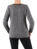 Elegancki szary sweter damski rozpinany na suwak – prosty fason z kieszeniami na chłodne dni 38976