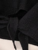 Klasyczna czarna bluzka plus size z wiązaniem – wysmuklająca sylwetkę z rękawami kimono 38548