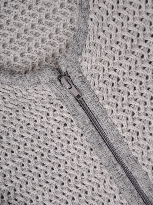 Elegancki sweter damski rozpinany na zamek – prosty krój z kieszeniami na jesień 38972