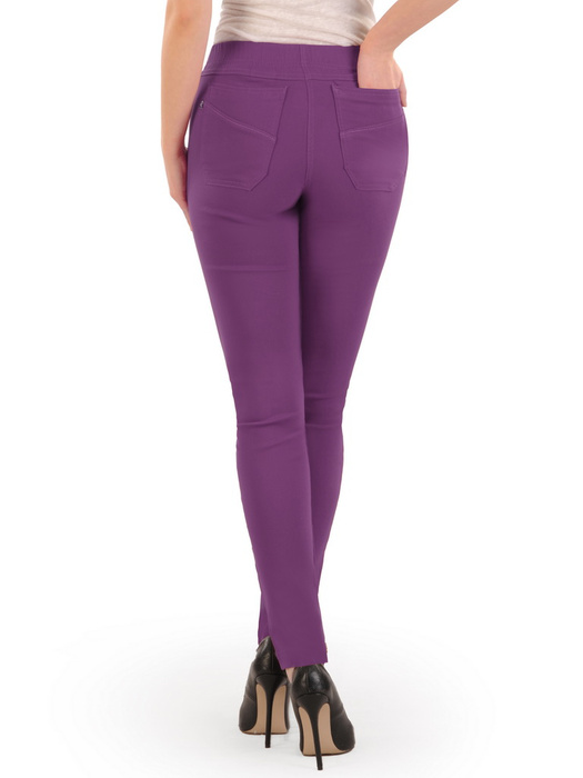 Fioletowe spodnie damskie z przednimi kieszeniami 34891