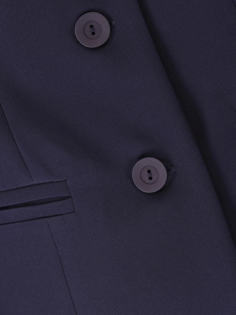 Elegancki granatowy żakiet damski do sukienki – prosty fason z kołnierzem 40014