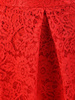 Rozkloszowana sukienka z koronki, modna kreacja z kontrafałdą 22638