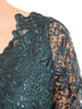 Kopertowa sukienka maxi, zielona kreacja z koronkowym topem 30593
