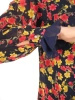 Jesienna sukienka trapezowa midi w kwiaty – swobodny krój z elegancką falbaną 31659