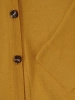 Elegancki sweter damski rozpinany musztardowy – prosty fason z dekoltem w serek na chłodne dni 38913