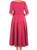 Błyszcząca amarantowa suknia wieczorowa na sylwestra – rozkloszowany fason z kontrafałdami 42067