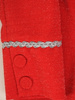 Prosta sukienka z połyskującej dzianiny z imitacją kołnierza i mankietami 32058