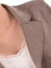 Beżowa marynarka damska do sukienki cappuccino – swobodny, prosty krój z eleganckim kołnierzem 39843