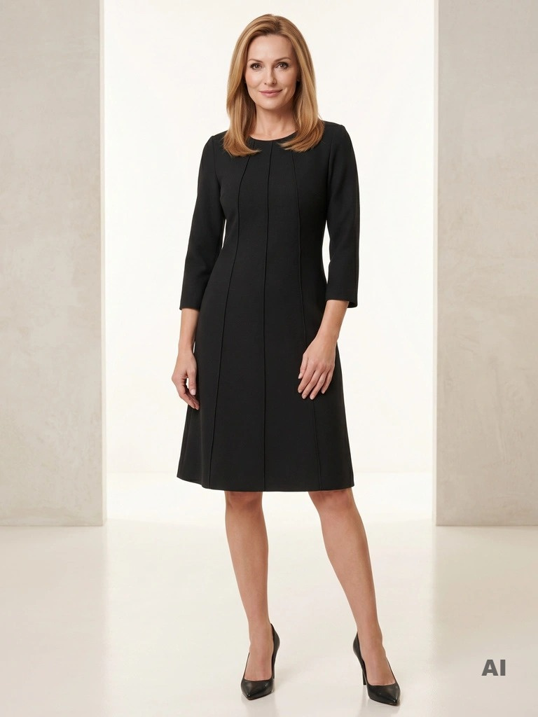 Elegancka sukienka damska midi czarna rozkloszowana – kobiecy fason modelujący sylwetkę 36766