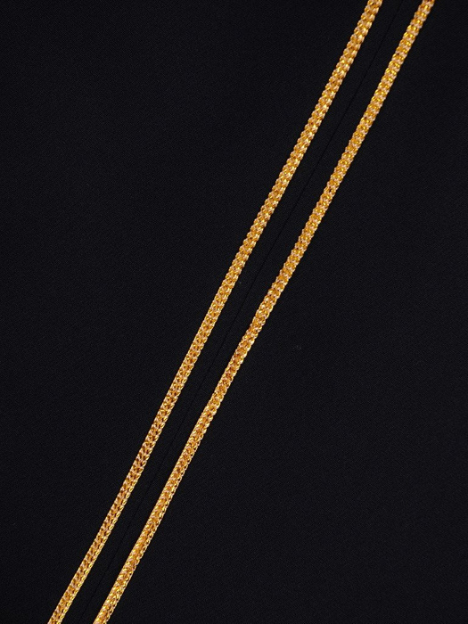 Granatowa sukienka z kieszeniami, kreacja ze złotymi wstawkami 23406