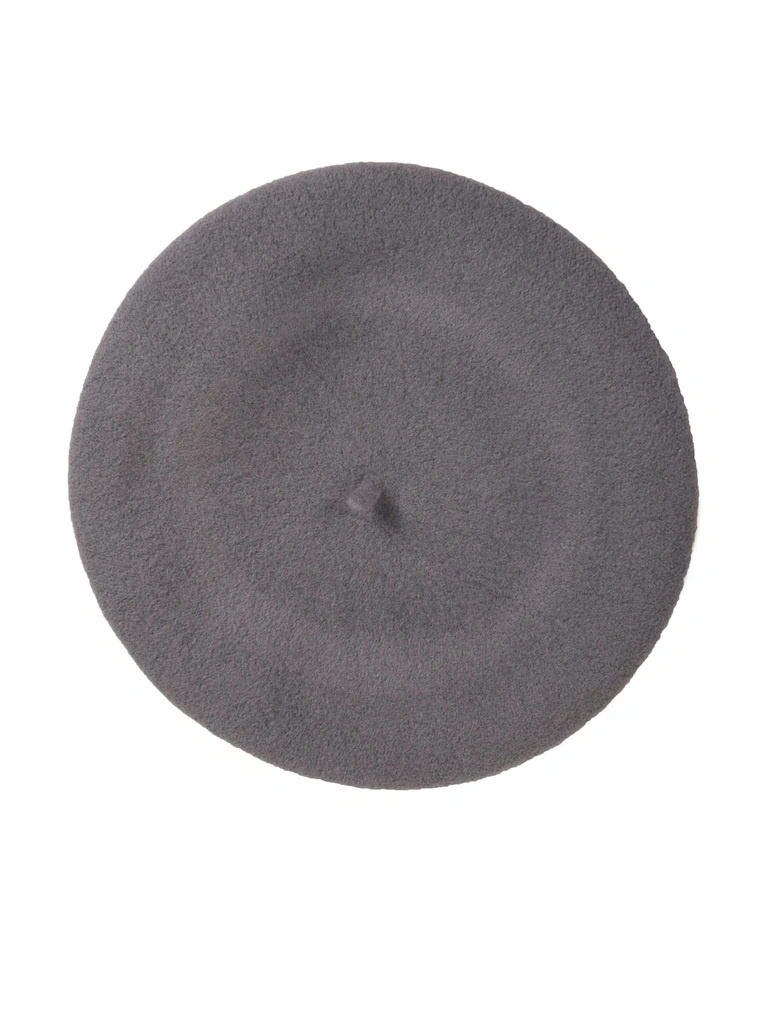 Szary beret damski wełniany w stylu francuskim – ciepłe i stylowe nakrycie głowy z antenką 40865