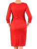 Wizytowa czerwona sukienka z kopertowym dekoltem 34791