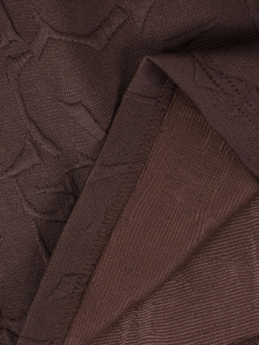 Brązowy komplet plus size z bluzką V-neck i midi spódnicą – ponadczasowy krój, który wysmukla sylwetkę 40778