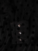 Rozkloszowana sukienka z koronki, czarna kreacja z paskiem 23461