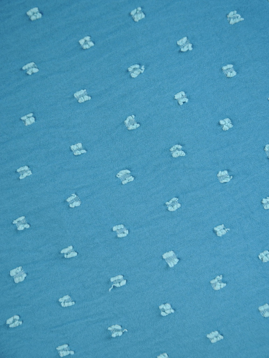 Morska bluzka damska z wytłaczanej tkaniny 33459