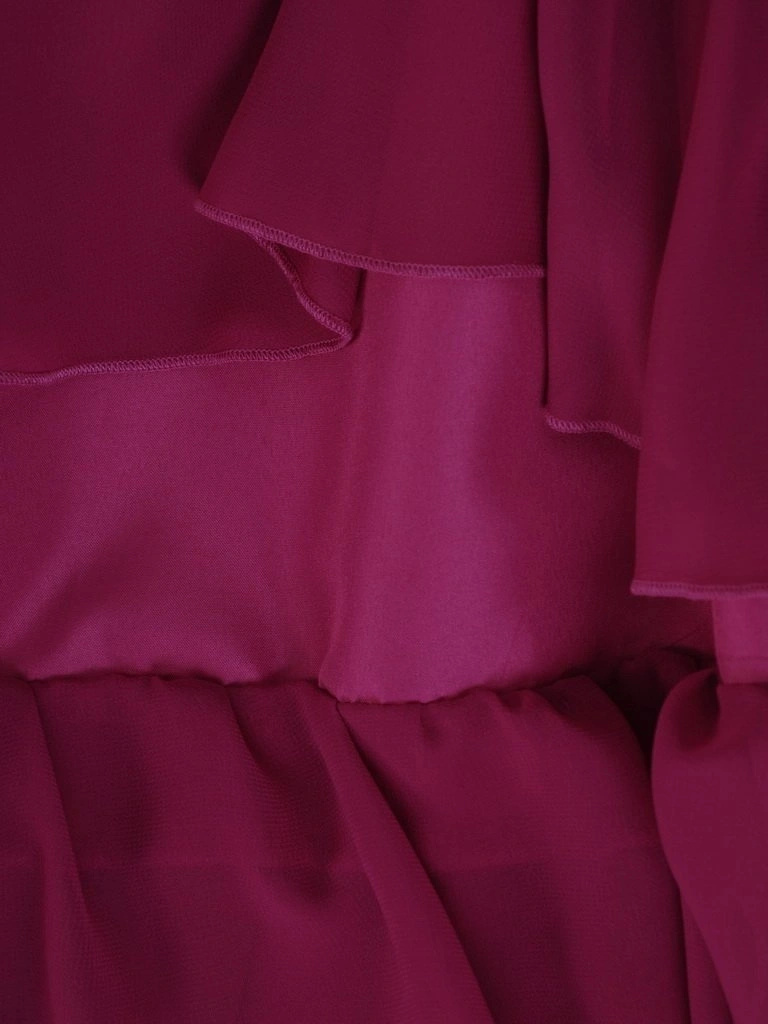 Wizytowa fioletowa sukienka rozkloszowana midi – zwiewny fason z paskiem pięknie modelującym sylwetkę 27358