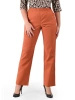 Eleganckie rude spodnie z prostą nogawką – fason plus size z gumką, idealny do biura 34872