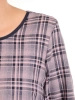 Elegancka sukienka w granatowo-różową kratkę – prosty fason z rękawem 3/4 31079