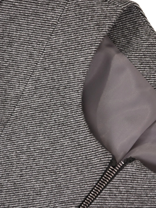 Elegancka marynarka damska w prążki na zamek – prosty fason do biura oraz do sukienki 42644