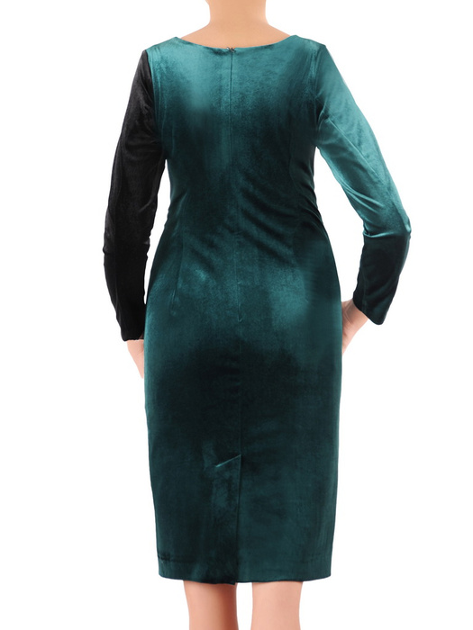 Welurowa sukienka w wyszczuplającym fasonie 37154