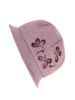 Elegancki kapelusz cloche w odcieniu wrzosowym – kobiecy dodatek z regulacją i wywiniętym rondem 42370