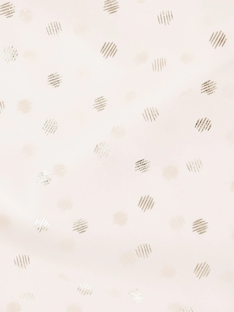 Elegancka bluzka wizytowa w złote groszki – luźny fason z ozdobnym wiązaniem 41699