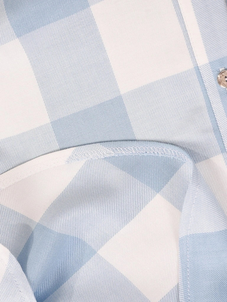Elegancka koszula damska w kratę z wiskozy – prosty fason zapewniający swobodę 41222