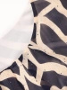 Elegancka bluzka z rękawami kimono granatowo-beżowa – lekki fason z gumką idealny na lato 42052